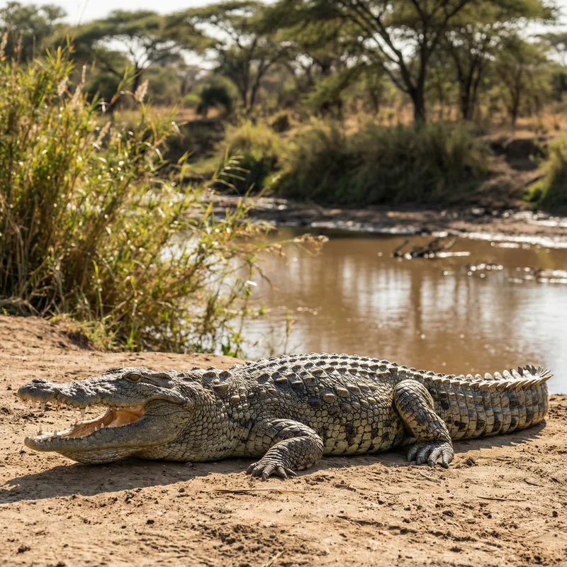 나일악어 (Crocodylus niloticus) — 파충류 현생 생물 일러스트 | DinoLifePedia