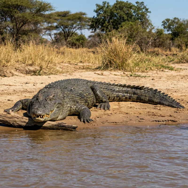 나일악어 (Crocodylus niloticus) — 파충류 현생 생물 일러스트 | DinoLifePedia