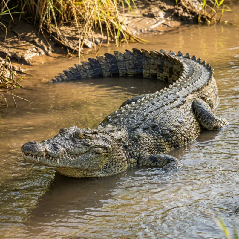 나일악어 (Crocodylus niloticus) — 파충류 현생 생물 일러스트 | DinoLifePedia