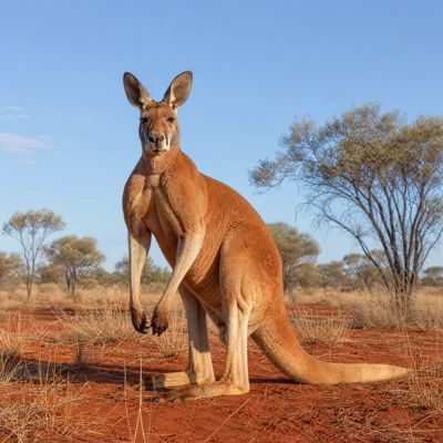 캥거루 (Macropus rufus) — 포유류 현생 생물 일러스트 | DinoLifePedia