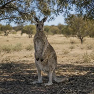 캥거루 (Macropus rufus) — 포유류 현생 생물 일러스트 | DinoLifePedia